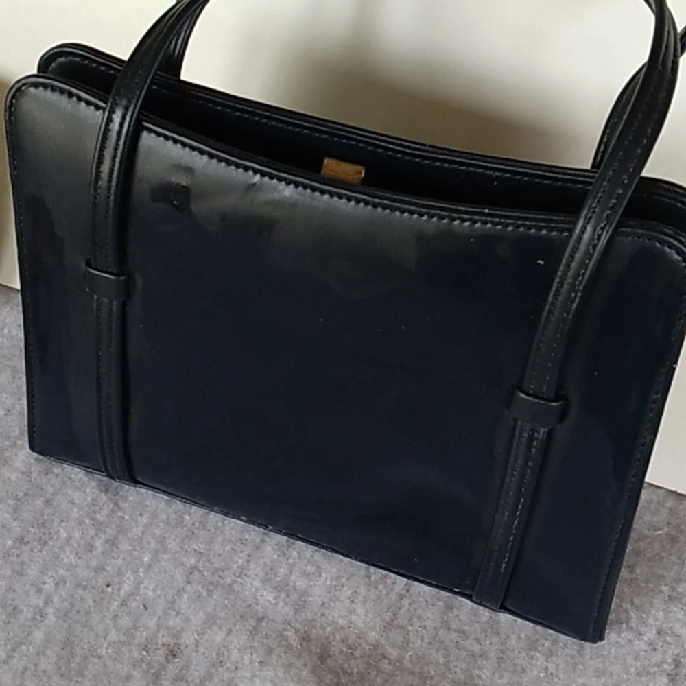 Vintage 1950s dark blue satchel purse pocketbook